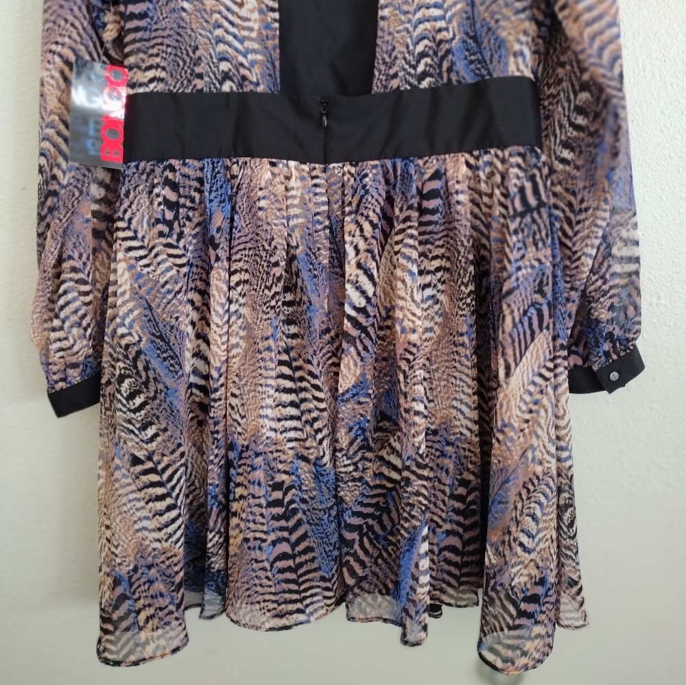 Bongo Elegant Blue and Brown Patterned Back Cutou… - image 12